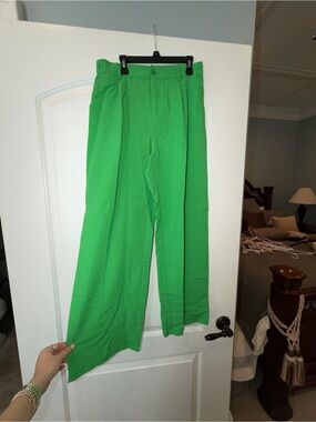 Bright Green Wide Leg Pants